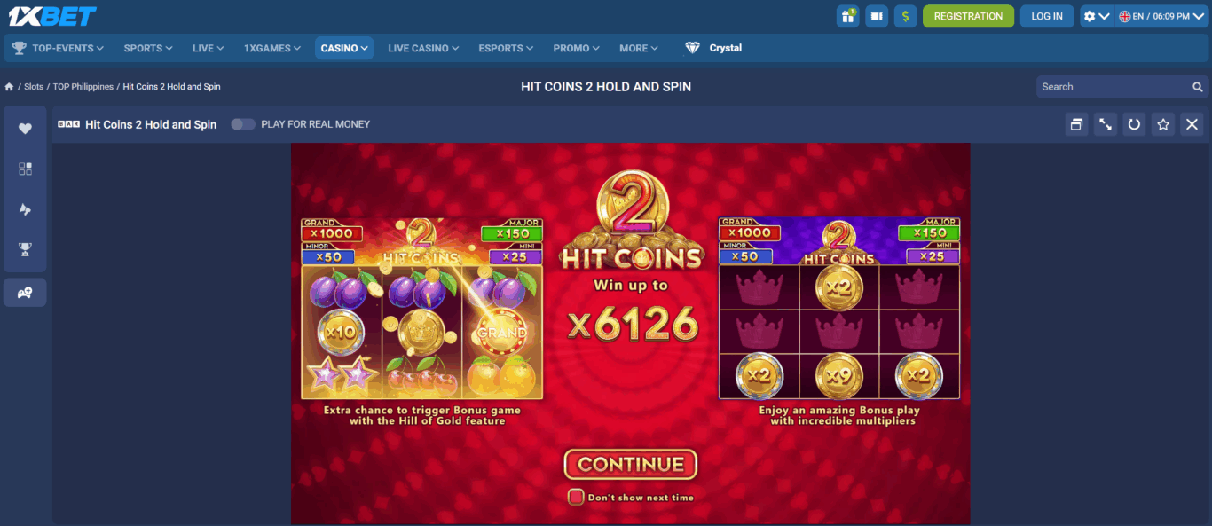 1xBet casino games